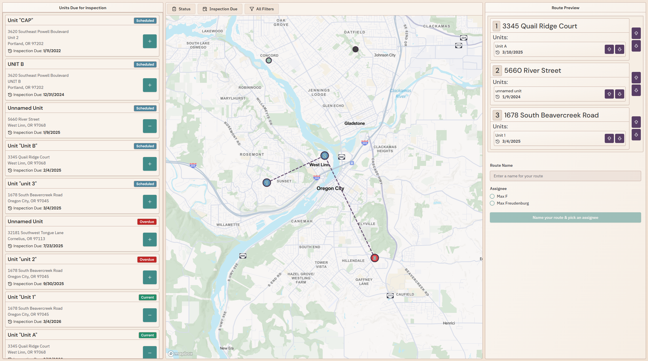 VestaGlass Inspection Planner